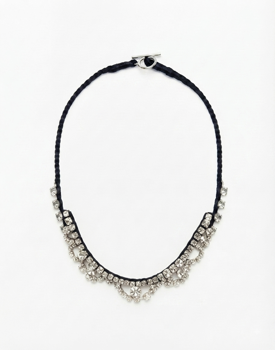 Alyssa Norton One-of-a-Kind Black Silk Choker