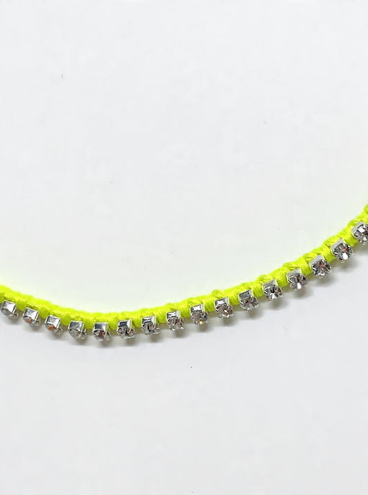 Alyssa Norton Neon Yellow Rhinestone Choker
