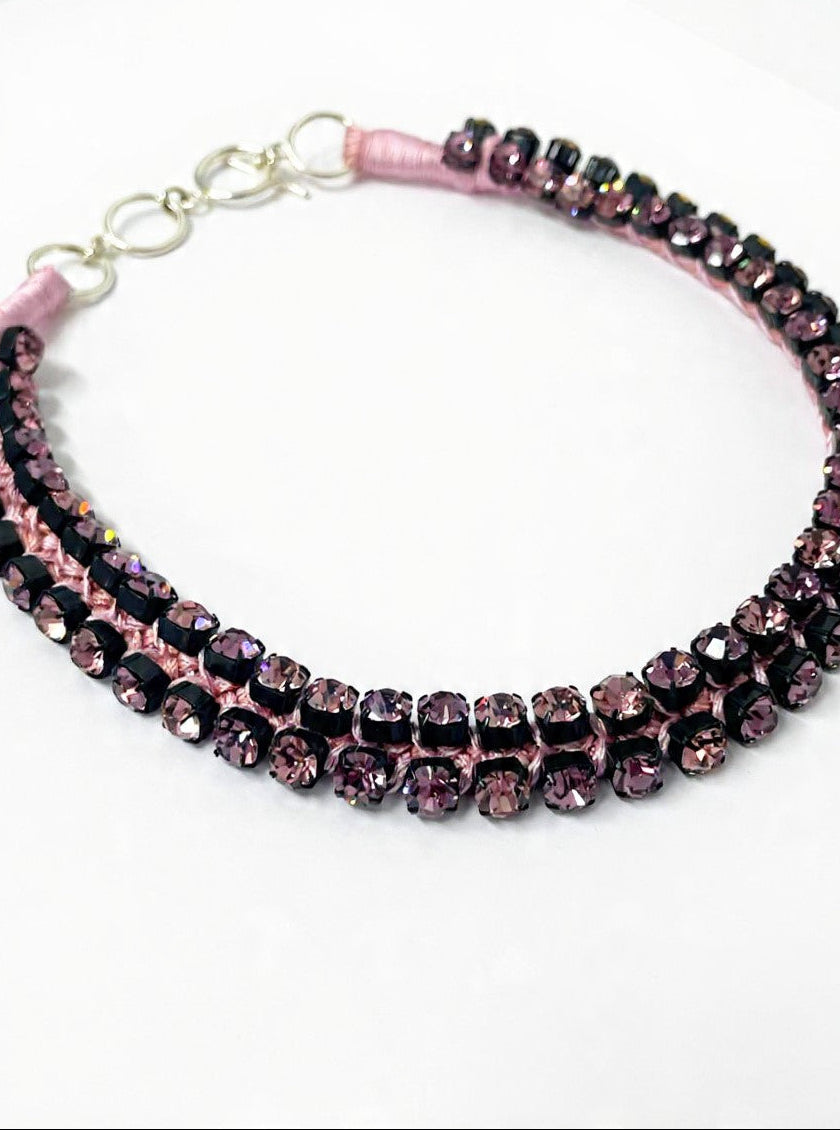 Alyssa Norton Pink Double-Row Rhinestone Choker
