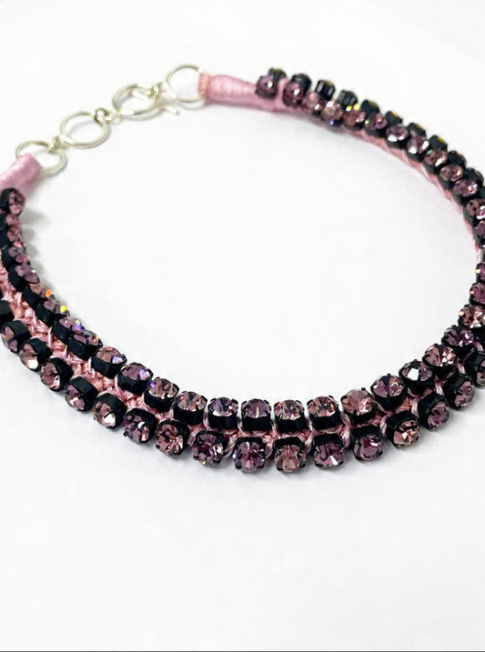 Alyssa Norton Pink Double-Row Rhinestone Choker