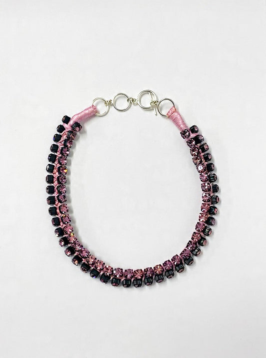 Alyssa Norton Pink Double-Row Rhinestone Choker