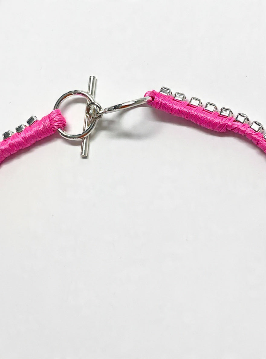 Alyssa Norton Neon Pink Rhinestone Choker
