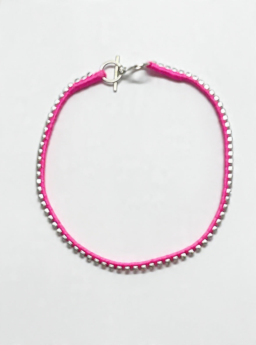 Alyssa Norton Neon Pink Rhinestone Choker