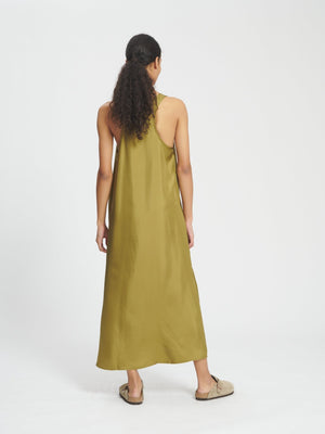 Easy Silk Dress in Olive