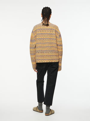 Boxy Space Dye Crew in Orange Marl