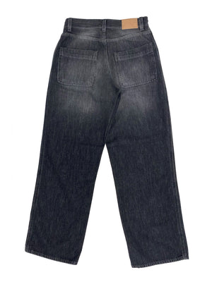 Oversized Trouser Jean in Stone Wash Black
