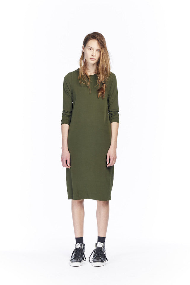 NSW013S Pointelle Dress - Army green