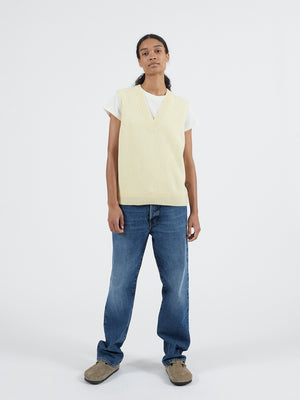 Off Gauge Boxy Vest in Pale Yellow